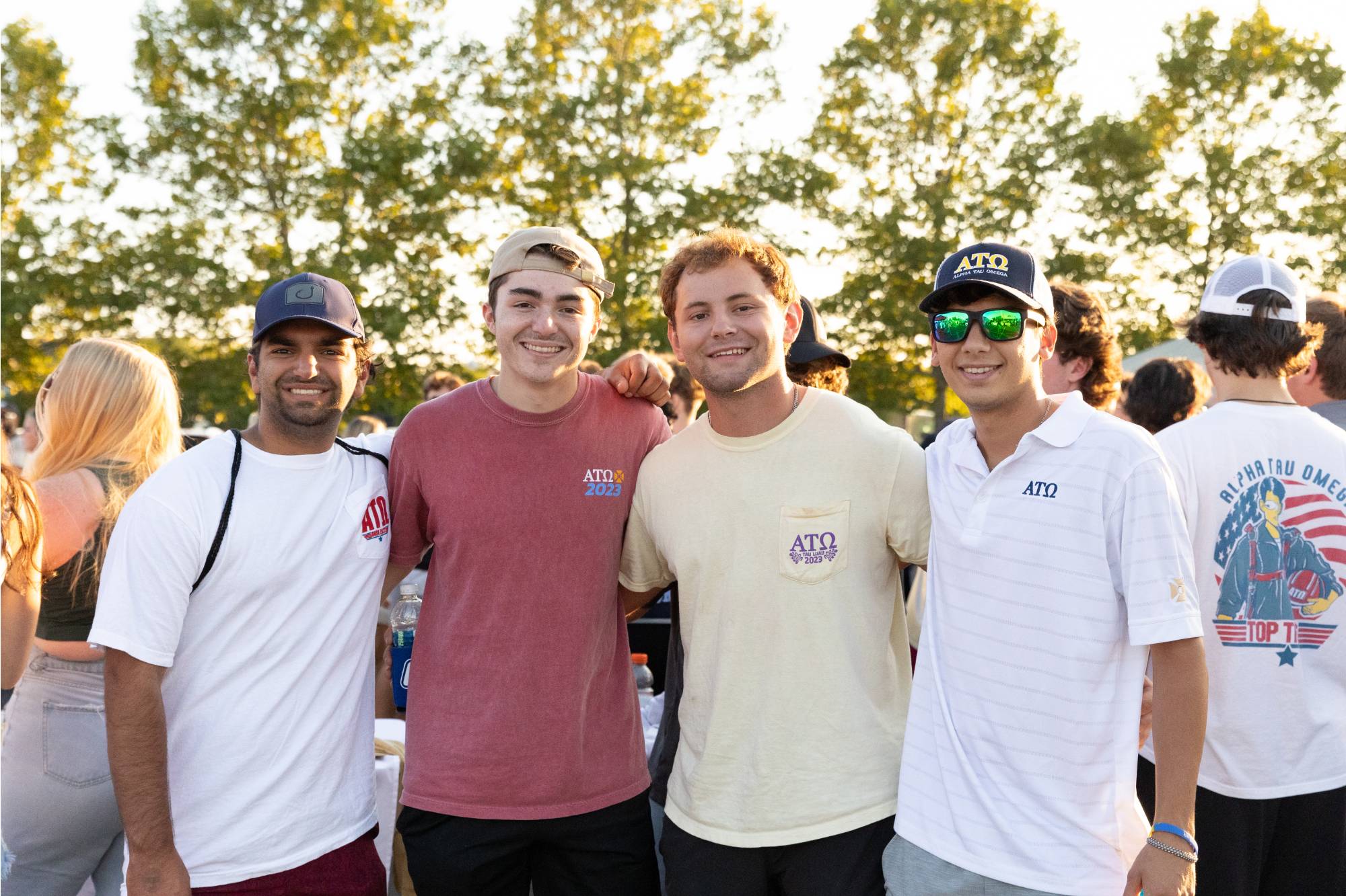Students posing for a photo at campus life night